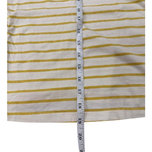 AMO Classic Boxy Cropped Striped Babe Tee Yellow White, size XS - Picture 7 of 9